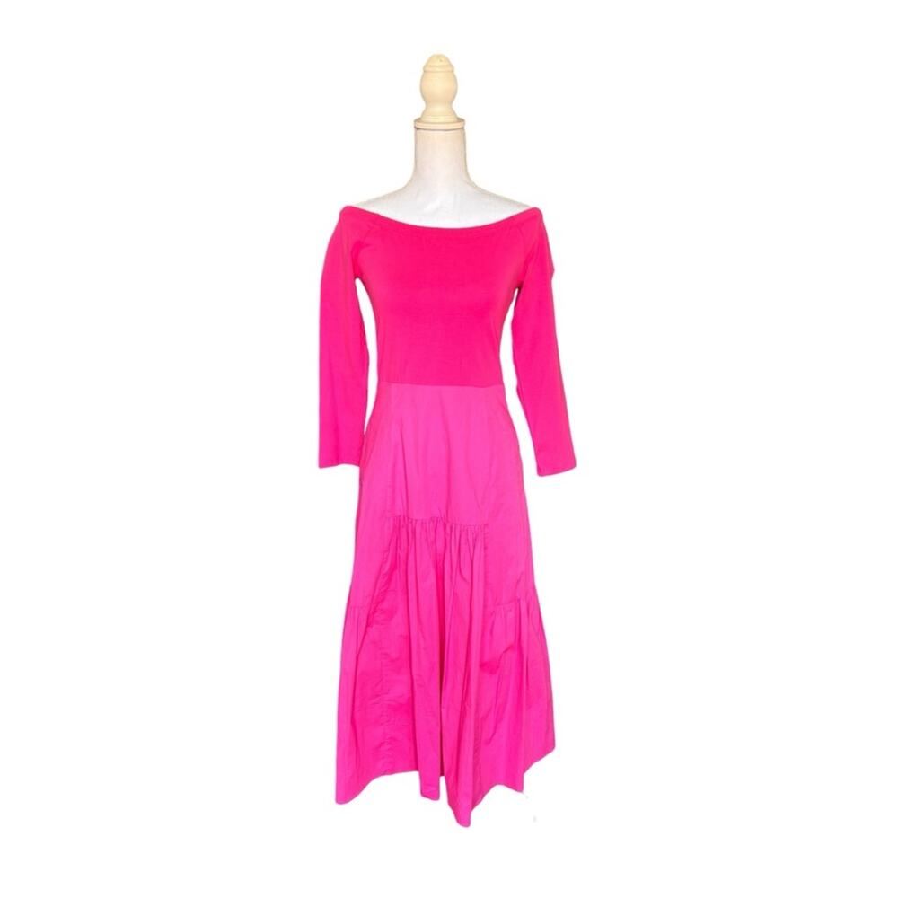 NWT Tuckernuck x Cameran Eubanks Marissa Dress Pink Midi Off Shoulder Pockets M - Picture 3 of 14